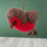 Handmade Felt Fat Robin Decoration