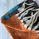 Freya Colour Block Chunky Scarf - Rust