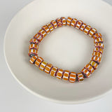 Recycled Glass Bracelet - Orange Multi