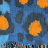 Liza Soft Bold Leopard Print Scarf - Blue/Orange