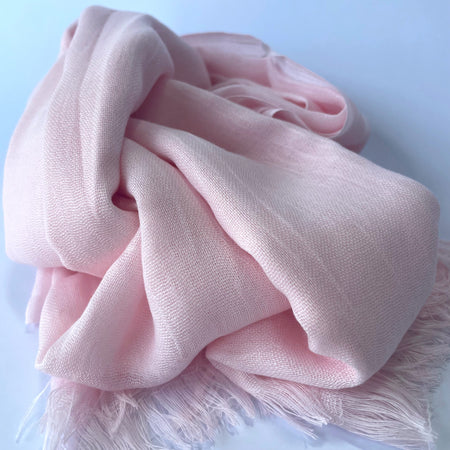 Maisy Cotton Modal Plain Scarf - Baby Pink