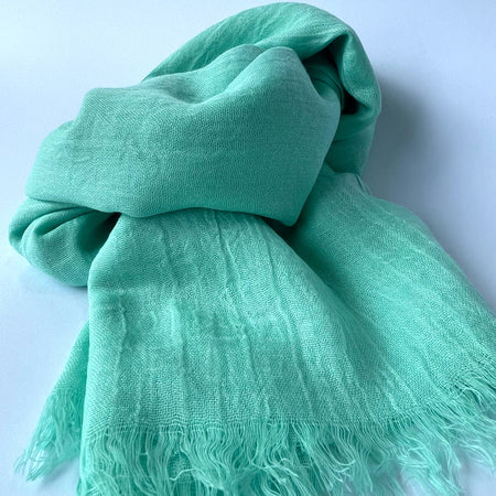 Maisy Cotton Modal Plain Scarf - Mint
