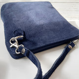 Small Suede Cross Body Bag - Navy