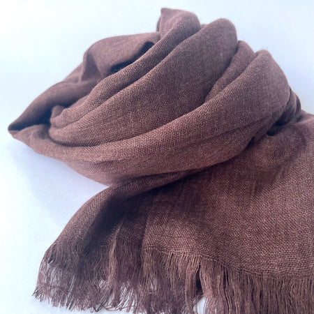 Maisy Cotton Modal Plain Scarf - Coffee