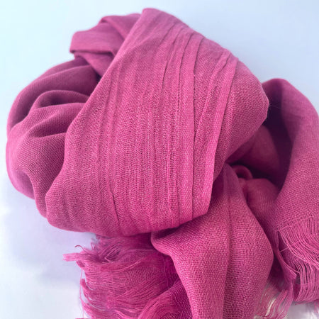 Maisy Cotton Modal Plain Scarf - Fuscia