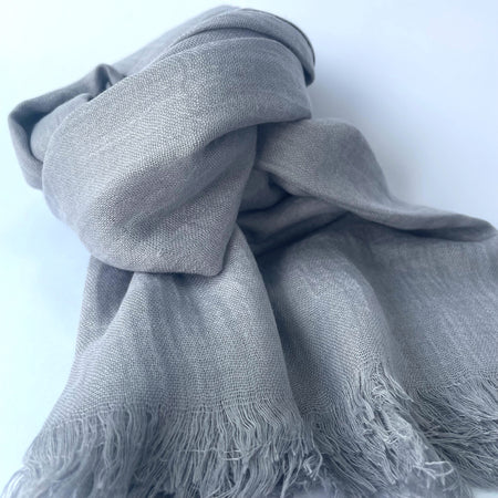 Cotton Modal Plain Scarf - Grey