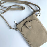 Wren Leather Phone Bag - Beige