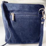 Small Suede Cross Body Bag - Navy