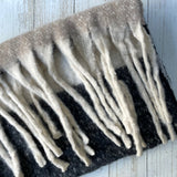 Faye Striped Blanket Scarf - Grey Black