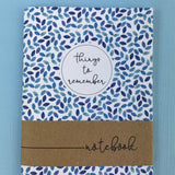 Blue Leaves Print Little Notebook