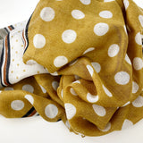 Ciara Spotted Colour Block Scarf - Mustard