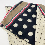 Spotted Colour Block Scarf - Black