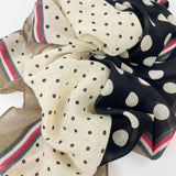 Spotted Colour Block Scarf - Black