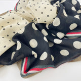 Spotted Colour Block Scarf - Black
