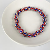 Recycled Glass Bracelet - Red Multi