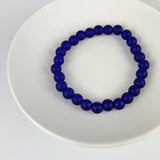 Recycled Translucent Glass Bracelet - Cobalt Blue