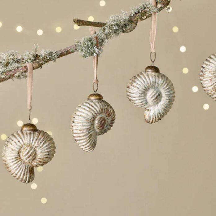Sachin Shell Baubles - Rustic Gold (Set of 4)