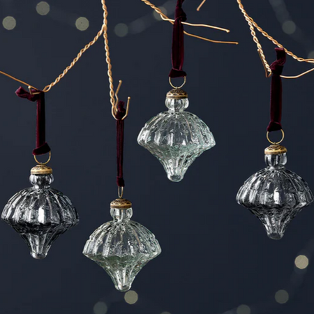 Onir Baubles - Clear & Slate Blue (Set of 4)