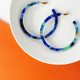 Resin Hoop Earrings - Ocean