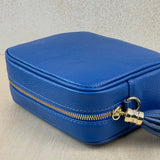 Leather Crossbody Camera Bag - Royal Blue