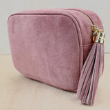 Suede Cross Body Camera Bag - Rose