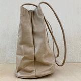 Slouchy Colour Block Handbag - Light Khaki