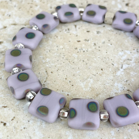 Lilac Dotty Squares Bracelet