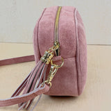 Suede Cross Body Camera Bag - Rose