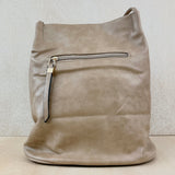 Slouchy Colour Block Handbag - Light Khaki