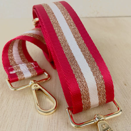 Red Gold Glitter Bag Strap
