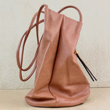 Slouchy Colour Block Handbag - Terracotta Pink