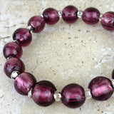 Silver Lined Globes Bracelet - Purple