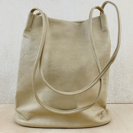 Slouchy Colour Block Handbag - Camel