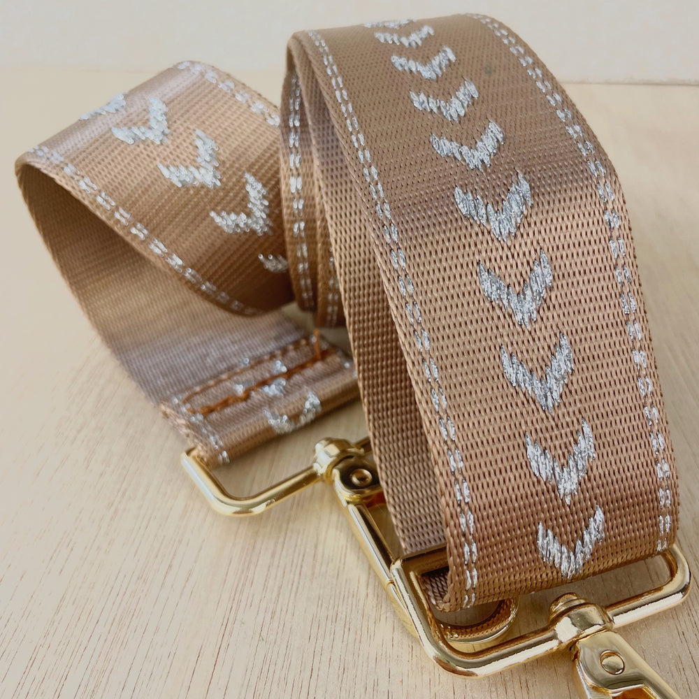 Gold and Silver Arrow Print Bag Strap