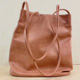 Slouchy Colour Block Handbag - Terracotta Pink