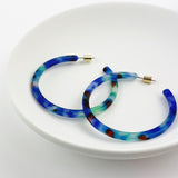 Resin Hoop Earrings - Ocean