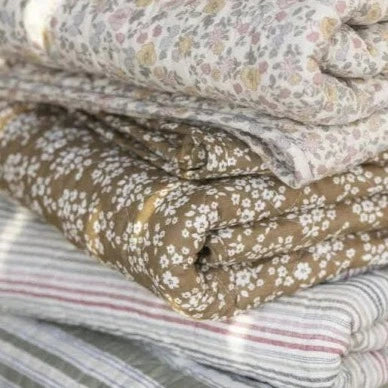 Cotton Quilt - Brown Mini Floral