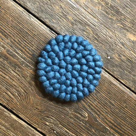 Handmade Eco Felt Coaster - Slate Blue