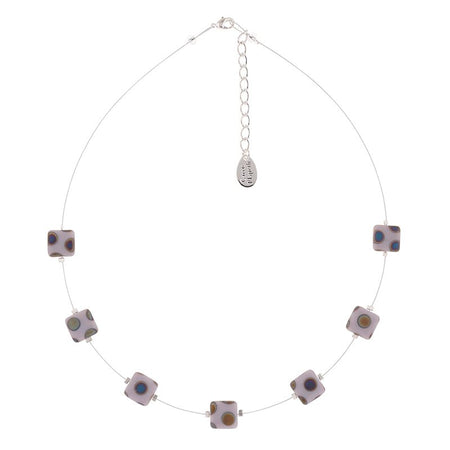 Lilac Dotty Squares Necklace