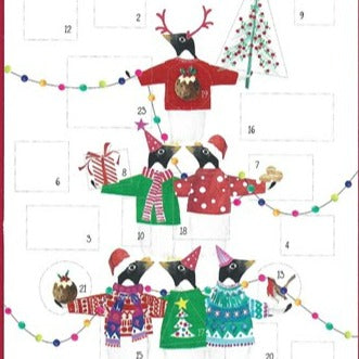 Advent Calendar Christmas Balancing Penguin Card
