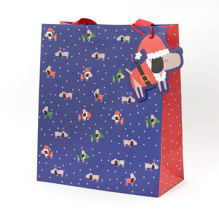 Festive Dogs Gift Bag - Large Portrait