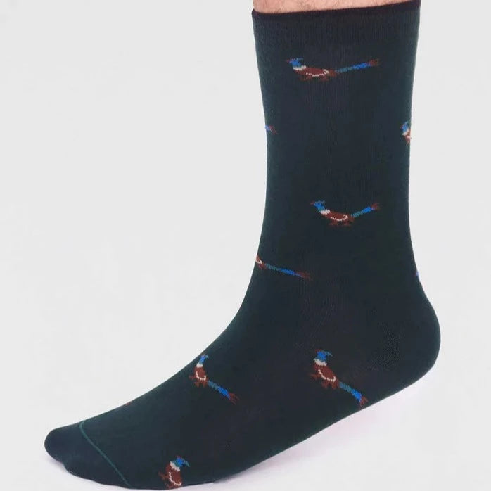 Jamal Pheasant GOTS Organic Cotton Socks - Forest Green