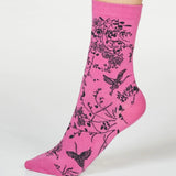 Fina Bird Bamboo Socks - Violet Pink