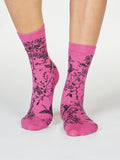 Fina Bird Bamboo Socks - Violet Pink