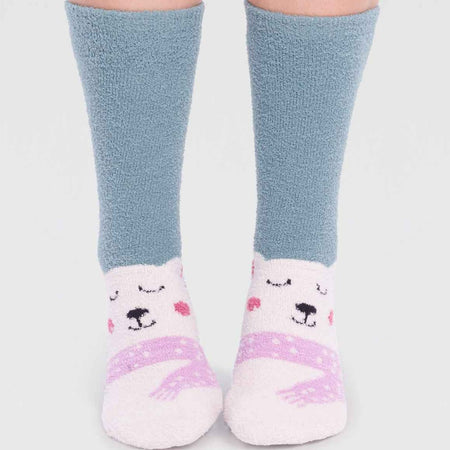 Billie Recycled Polyester Fluffy Socks - Eucalyptus