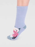 Billie Recycled Polyester Fluffy Socks - Foam Blue