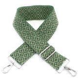 Green Diamond Woven Bag Strap