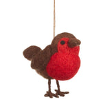 Handmade Felt Fat Robin Decoration