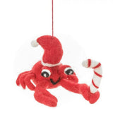 Handmade Felt Christmas Crab Decoration