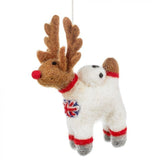 Handmade Felt Reindeer Astronaut Decoration